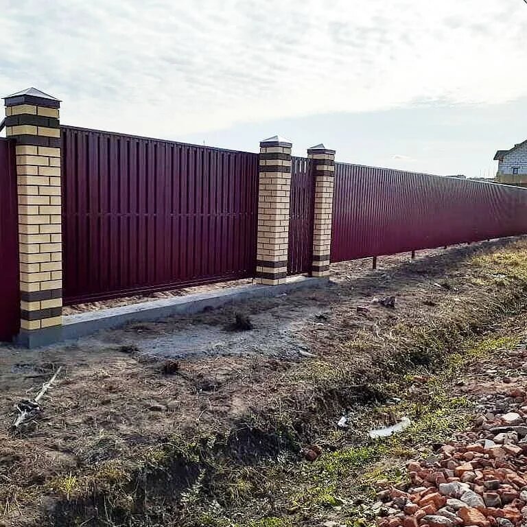 Установка забора зимой Установка забора зимой